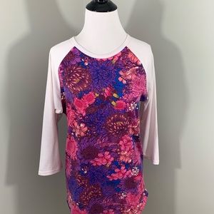 LuLaRoe Randy baseball tee floral pink & purple!